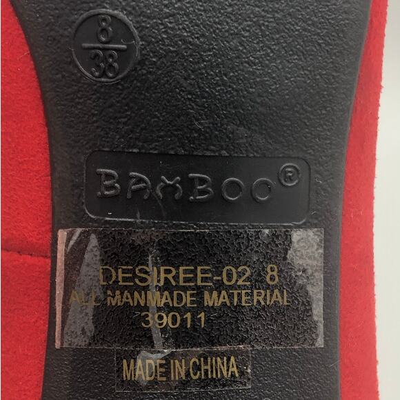 Bamboo Desiree Red Heels | Women's Size 8 - Picture 6 of 7